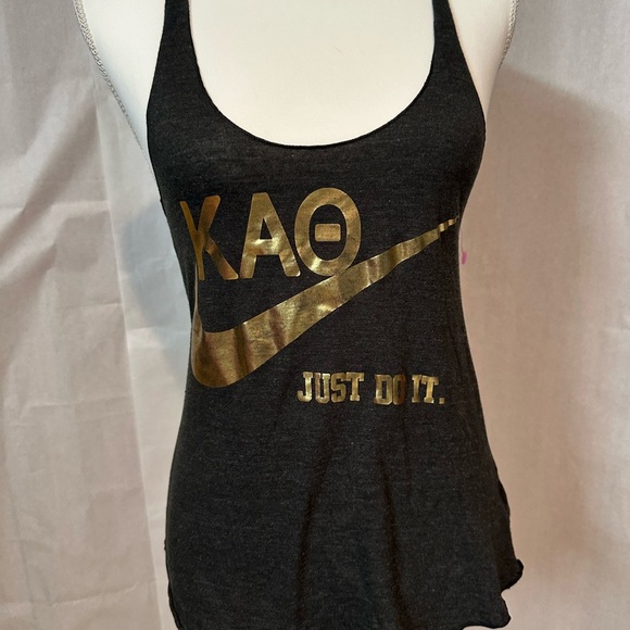 American Apparel Black Tank Top with Gold Graphic - Picture 1 of 5